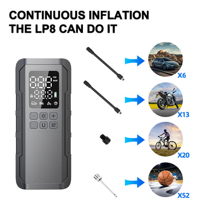 Air-LP8:150PSI Portable Air Compressor for Car Tires with Digital Pressure Gauge and 20000mAh Battery