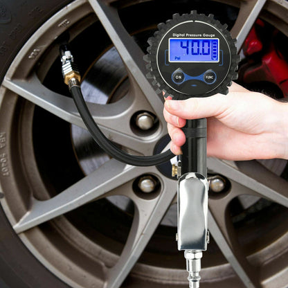 Digital Tire Inflator with Pressure Gauge 250 PSI Air Chuck for Truck/Car/Bike